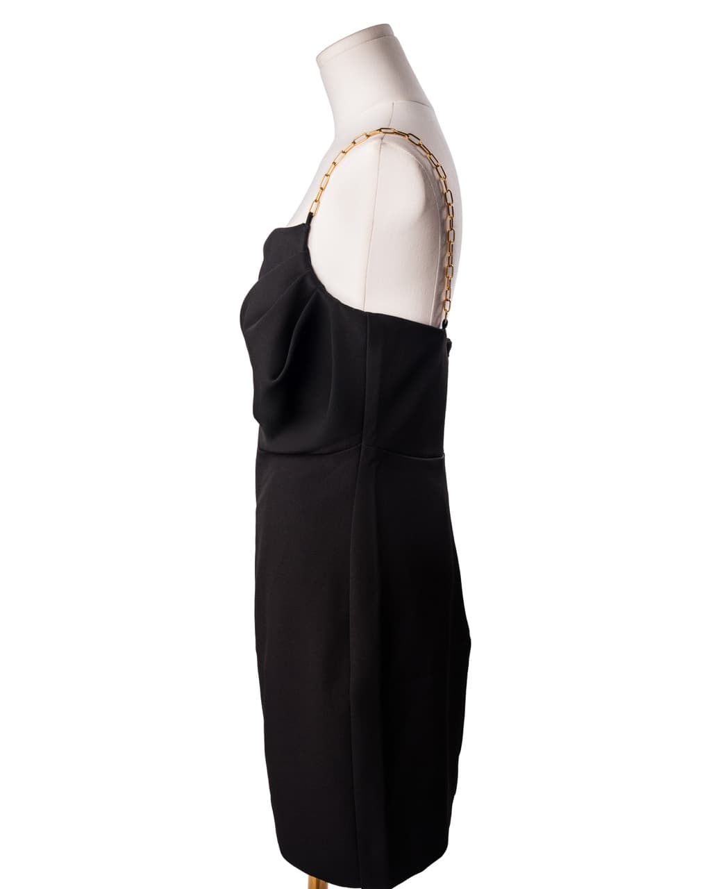 HALSTON Draped Chain Strap Cocktail Dress | New Without Tags