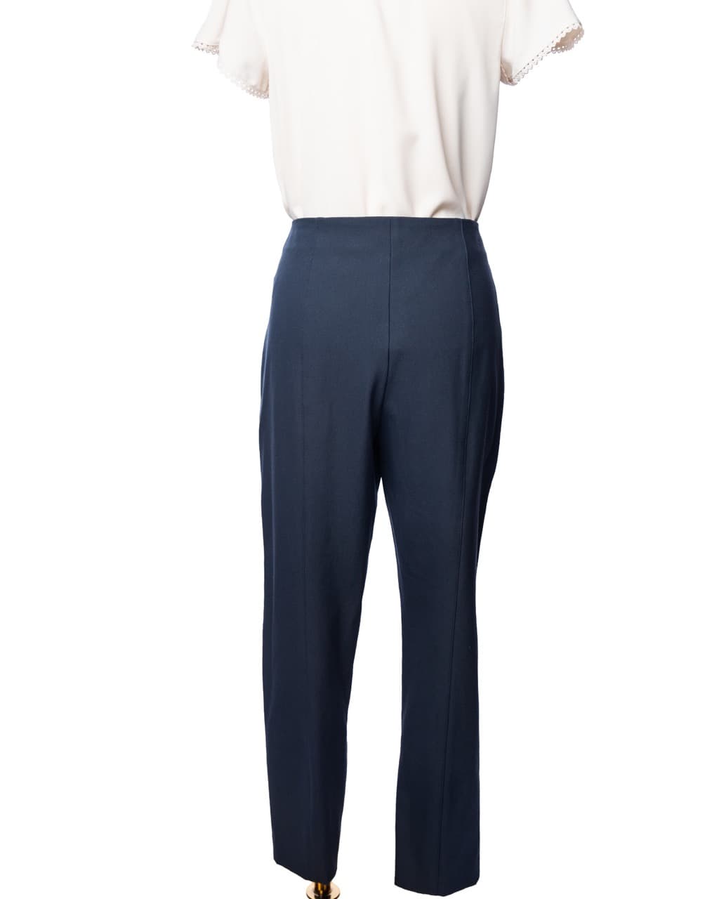Theory Pintuck Navy Slim Straight Ankle Dress Pants NWT