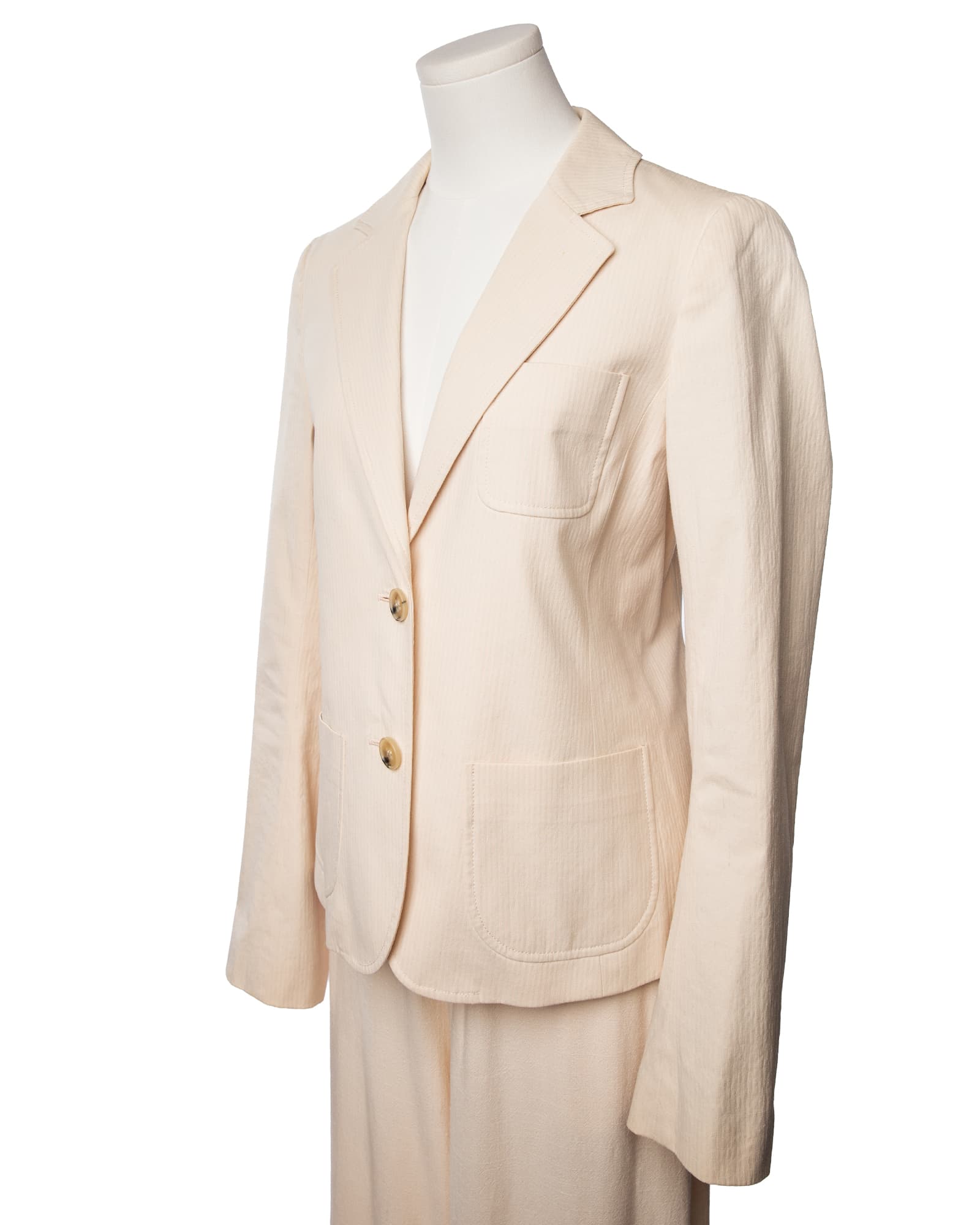 Theory Soft Ivory Textured Patch Pocket Blazer