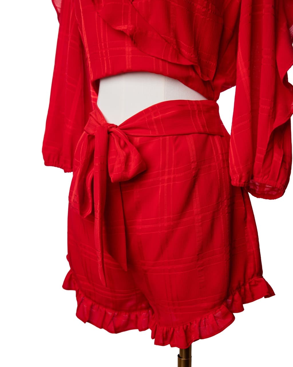 Majorelle Scarlet Ruffle Cutout Romper