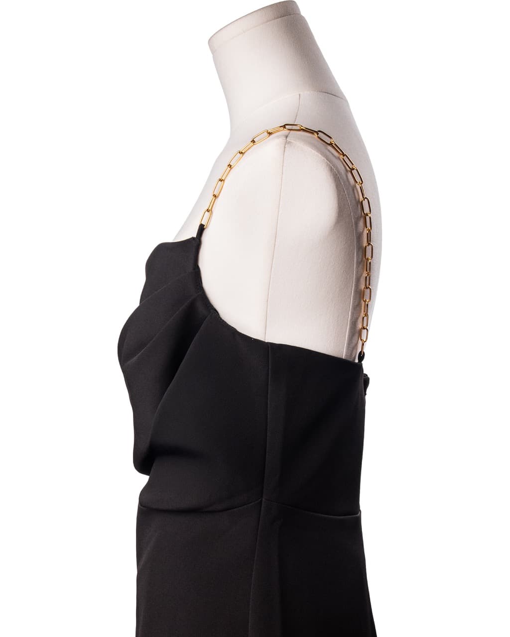 HALSTON Draped Chain Strap Cocktail Dress | New Without Tags