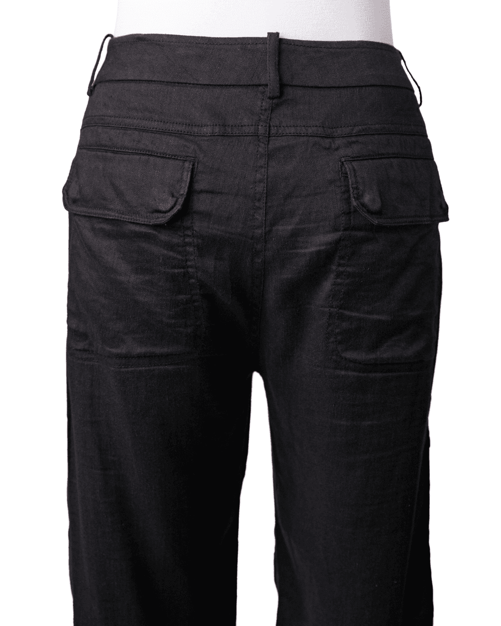 Vince Black Linen-Blend Utility Cargo Pants