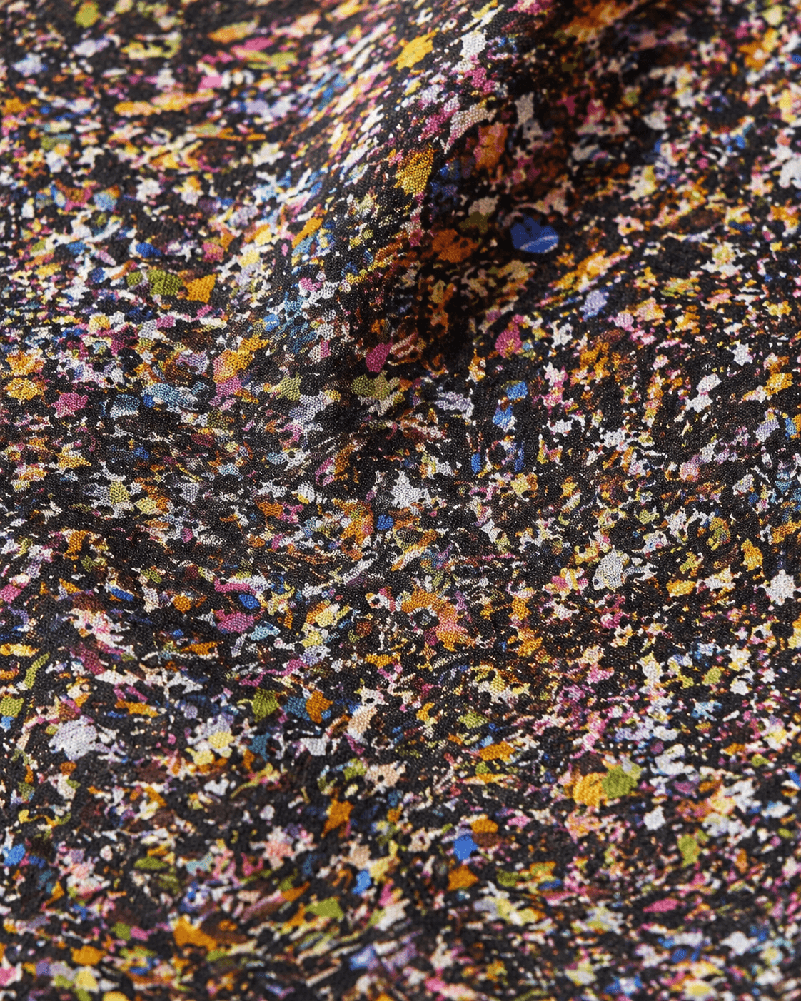 Stella McCartney Semi-Sheer Confetti Print Silk Blouse