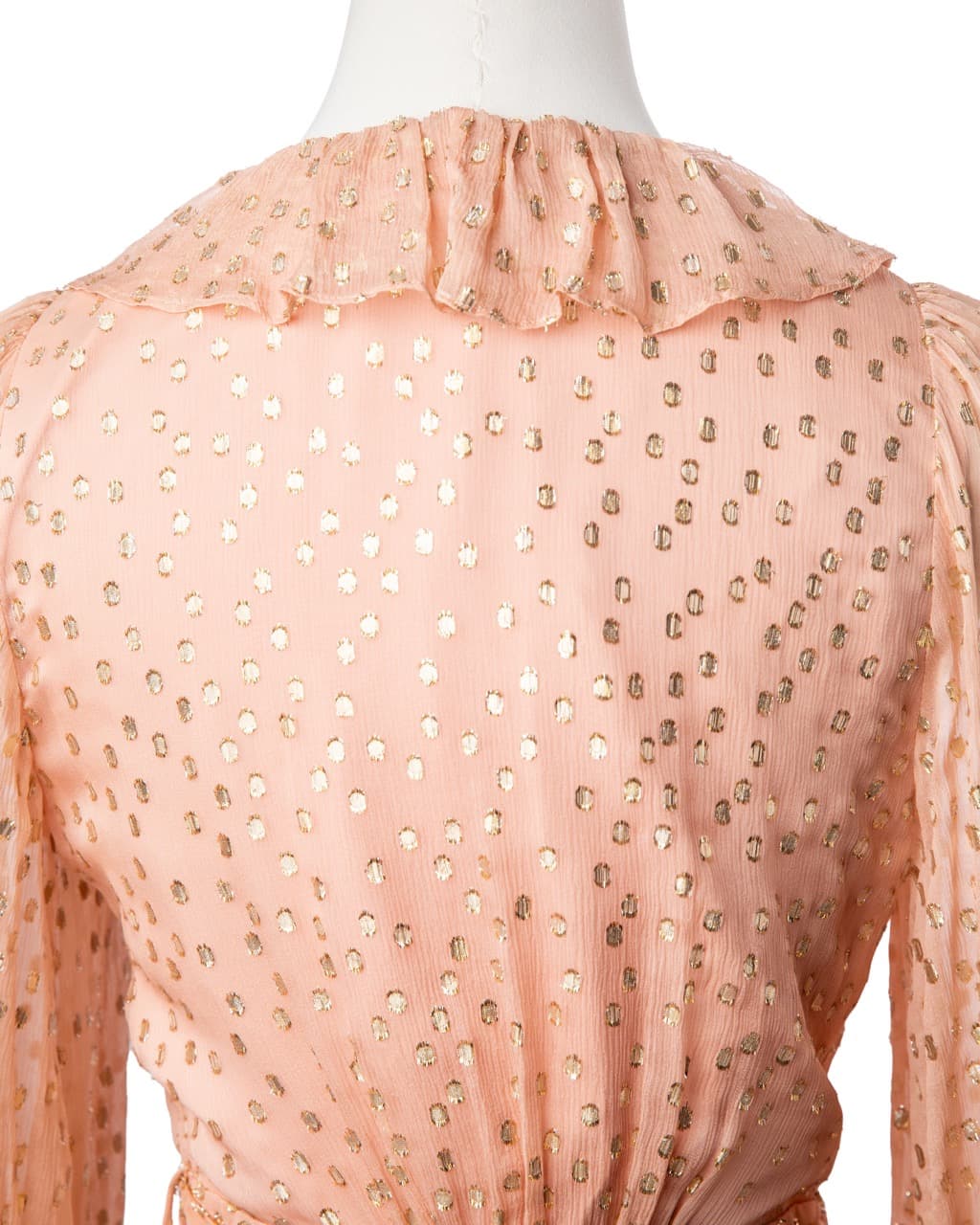 Zimmermann Lurex Silk Metallic Dot Wrap Midi Dress