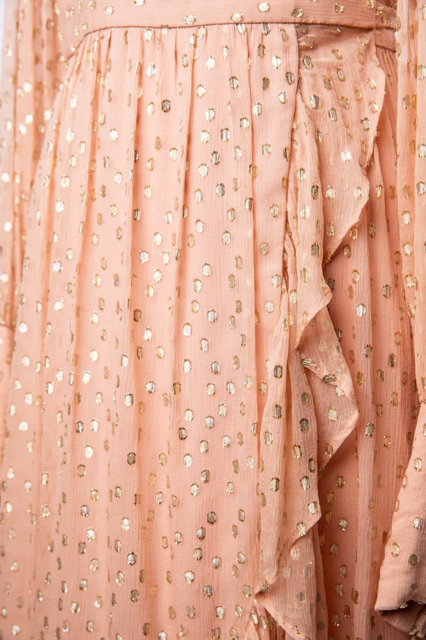 Zimmermann Lurex Silk Metallic Dot Wrap Midi Dress