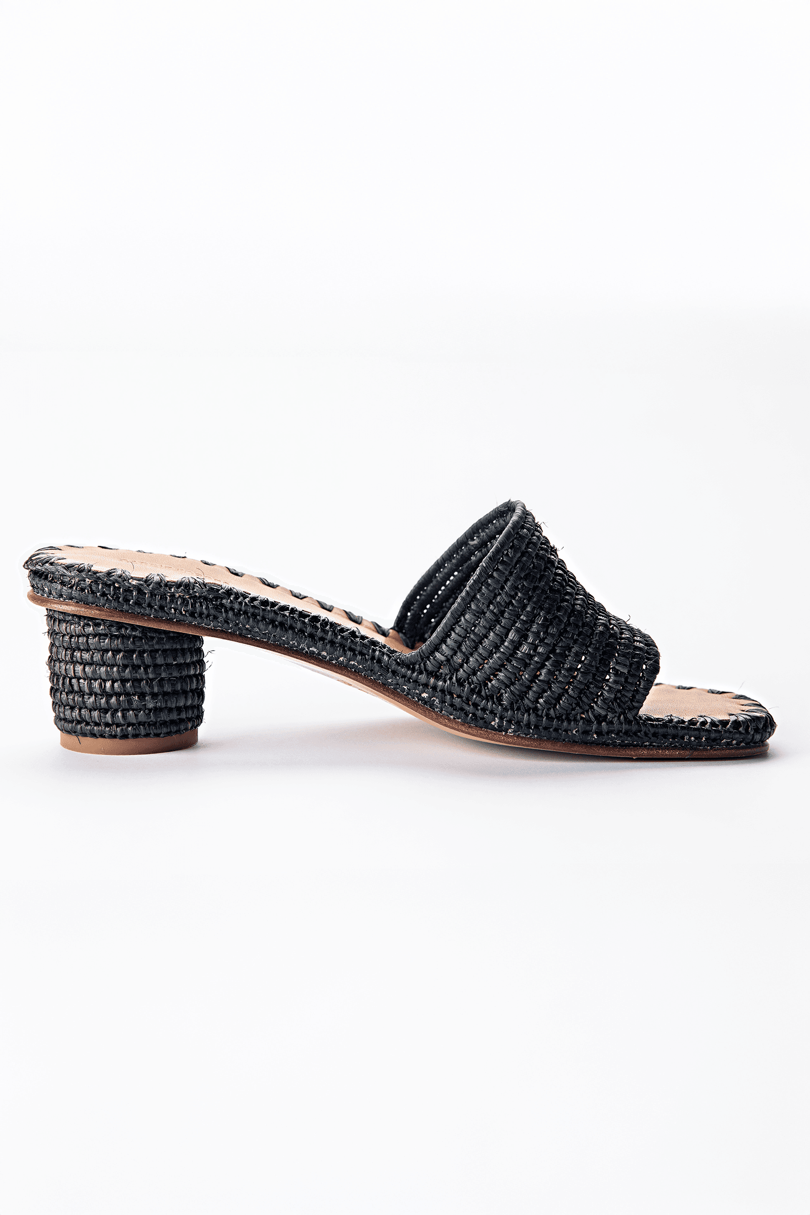 Handwoven Raffia Heeled Sandals by Carrie Forbes