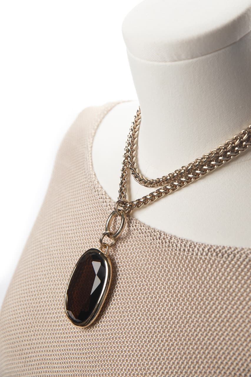 Joan Rivers Gold-Tone Faceted Pendant Necklace