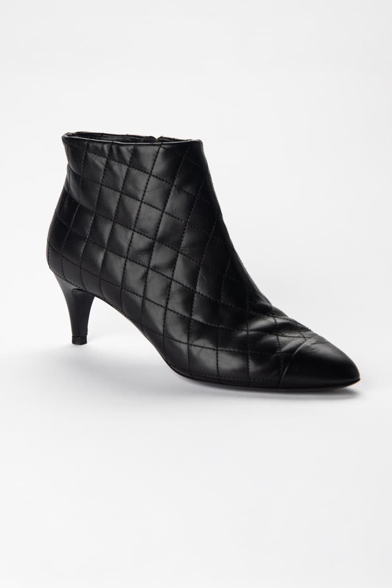 CHANEL Quilted Lambskin Ankle Booties | Authenticated