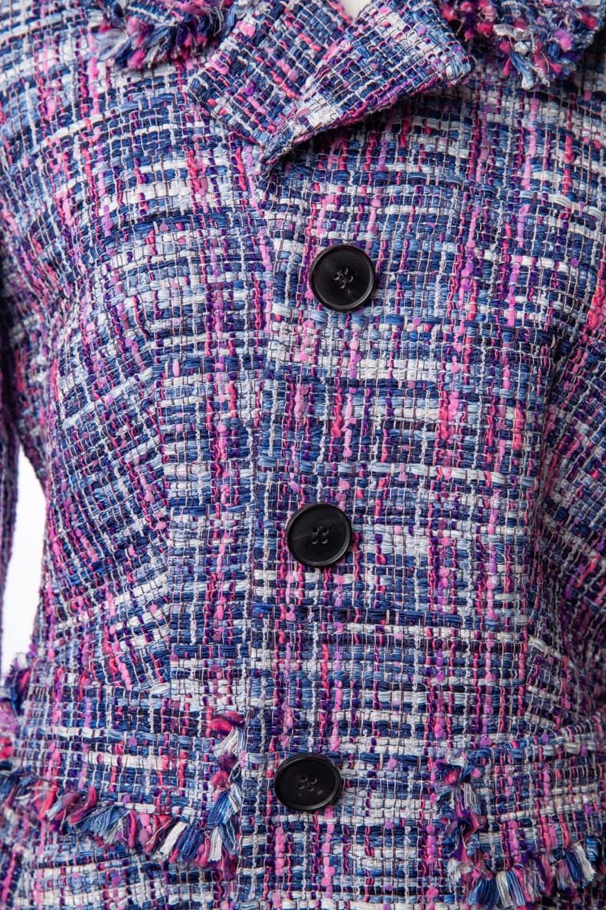 Lafayette 148 New York Petite Tweed Fringe Blazer