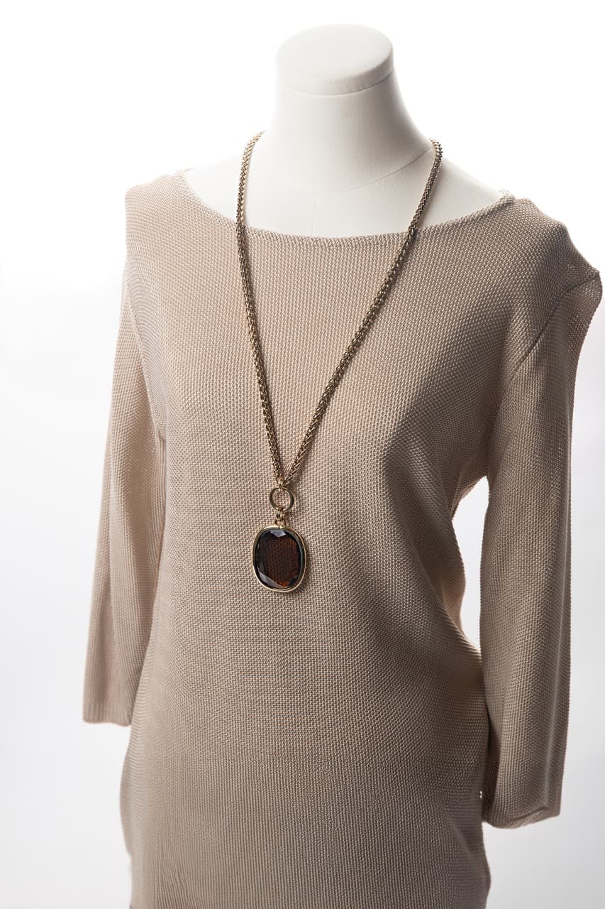Joan Rivers Gold-Tone Faceted Pendant Necklace