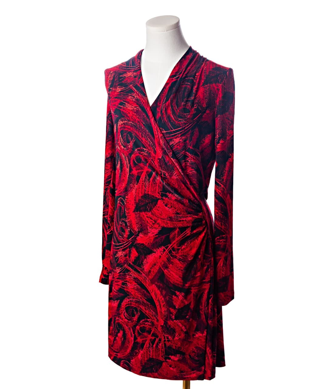 Norma Kamali Printed Faux Wrap Dress
