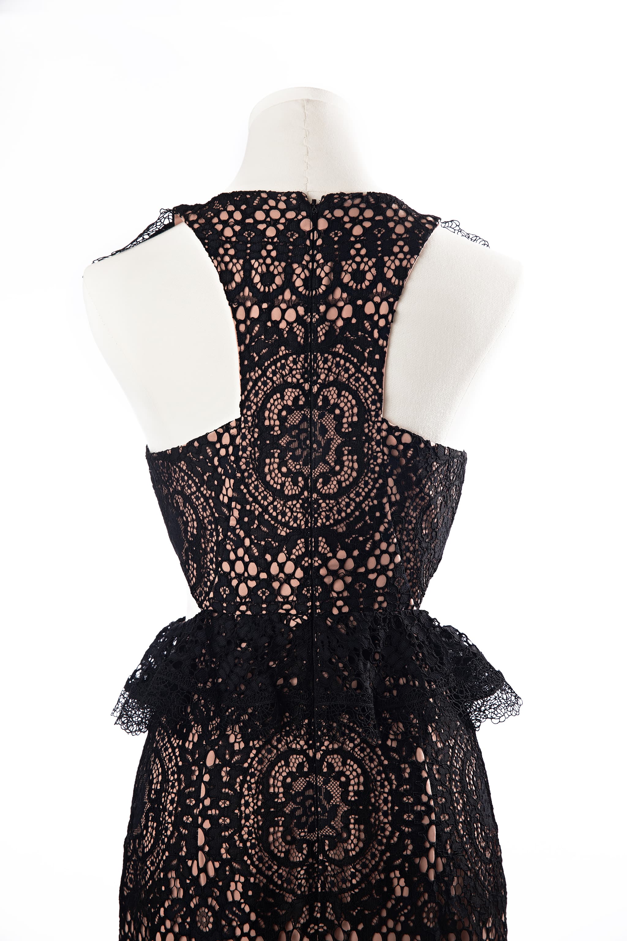 Alexis Midnight Lace Ruffle Midi Dress