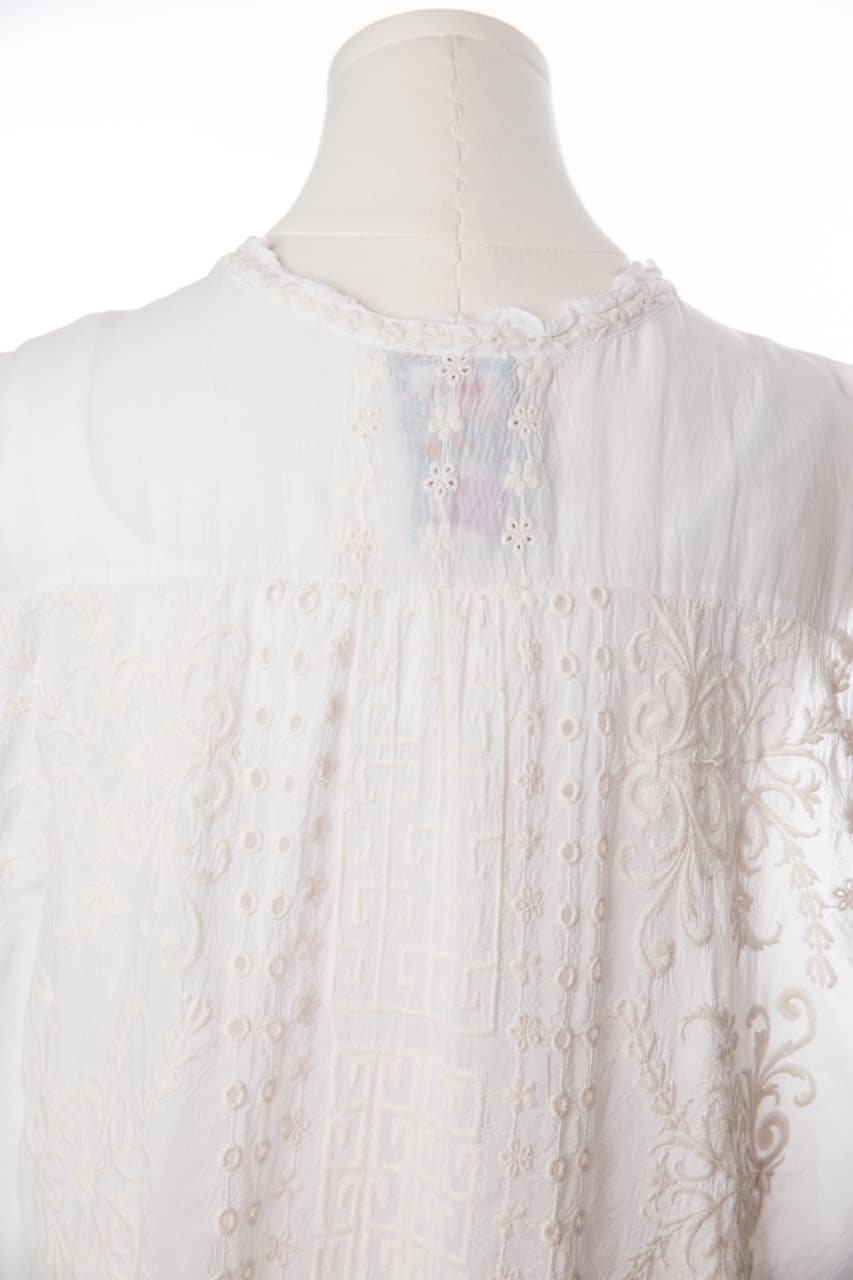 Johnny Was Embroidered Sleeveless Cupra Blend Boho Blouse