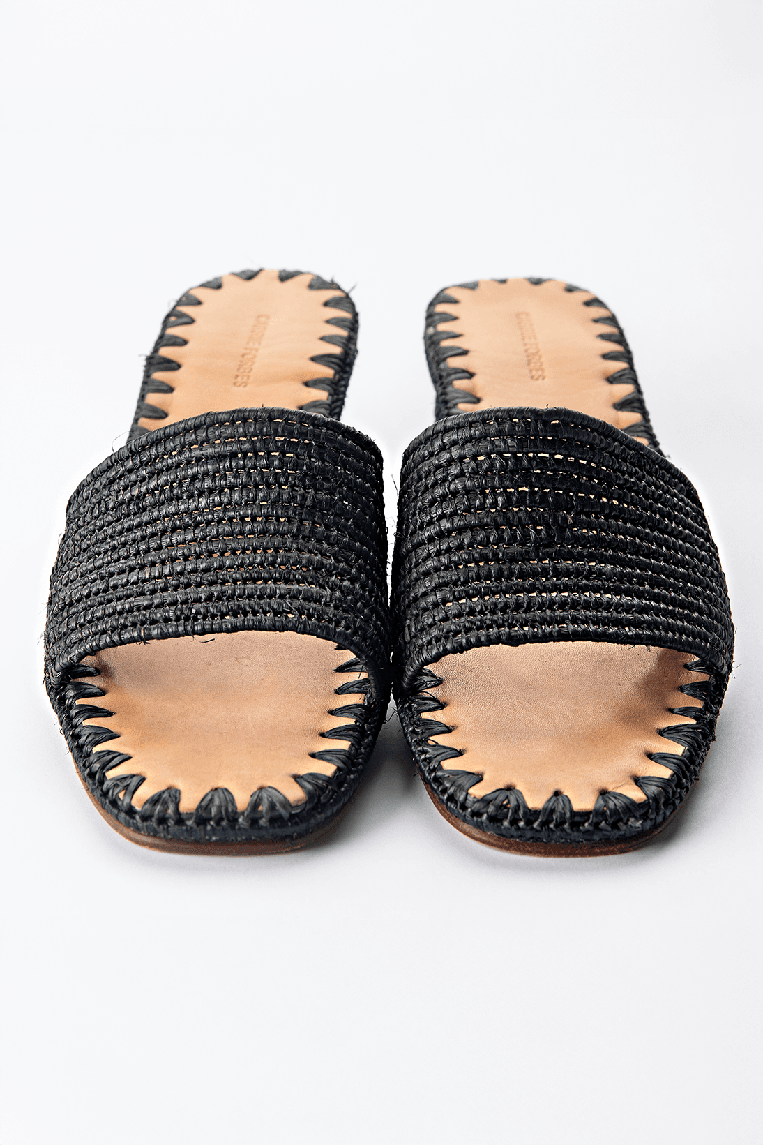 Handwoven Raffia Heeled Sandals by Carrie Forbes