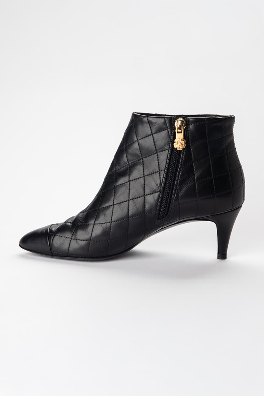 CHANEL Quilted Lambskin Ankle Booties | Authenticated
