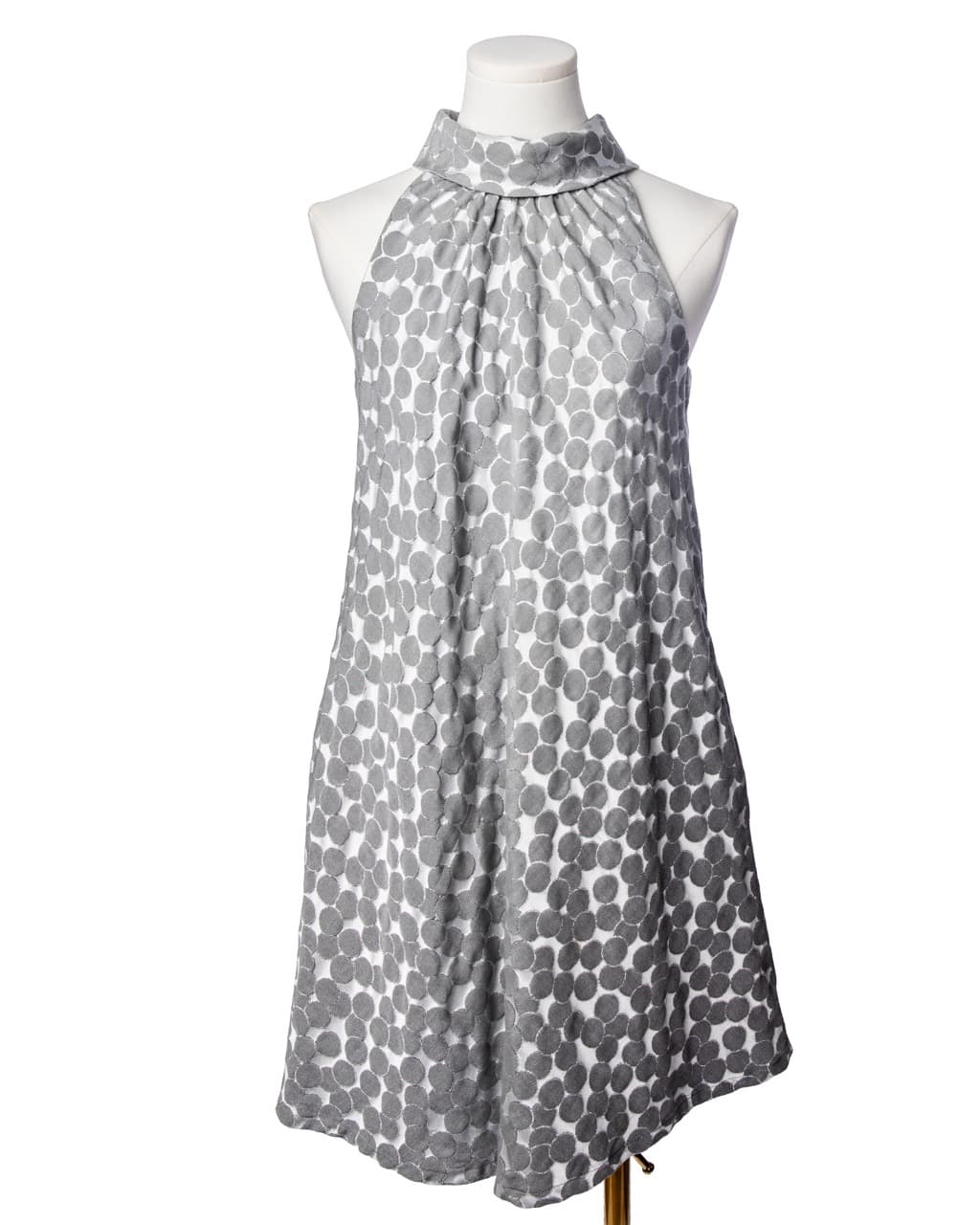Corey Lynn Calter Silver Dot Jacquard Halter Dress