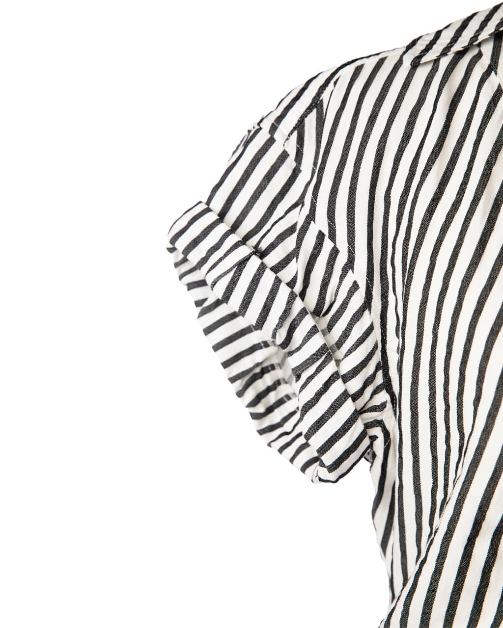 FRAME Striped Button-Front Linen Blend Blouse