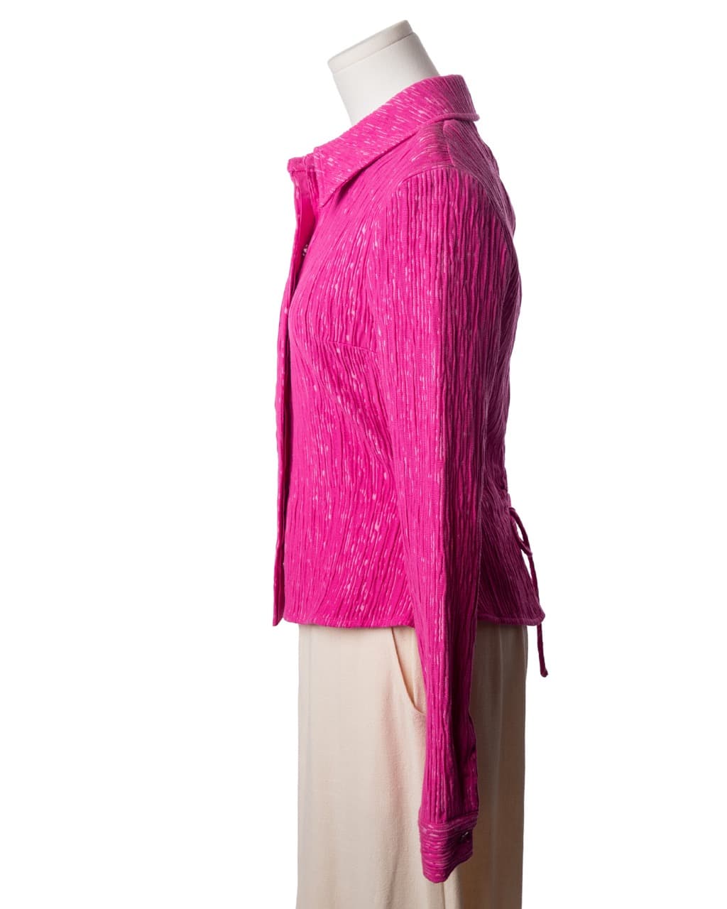 Stine Goya NWT Fuchsia Textured Lace-Up Back Shirt