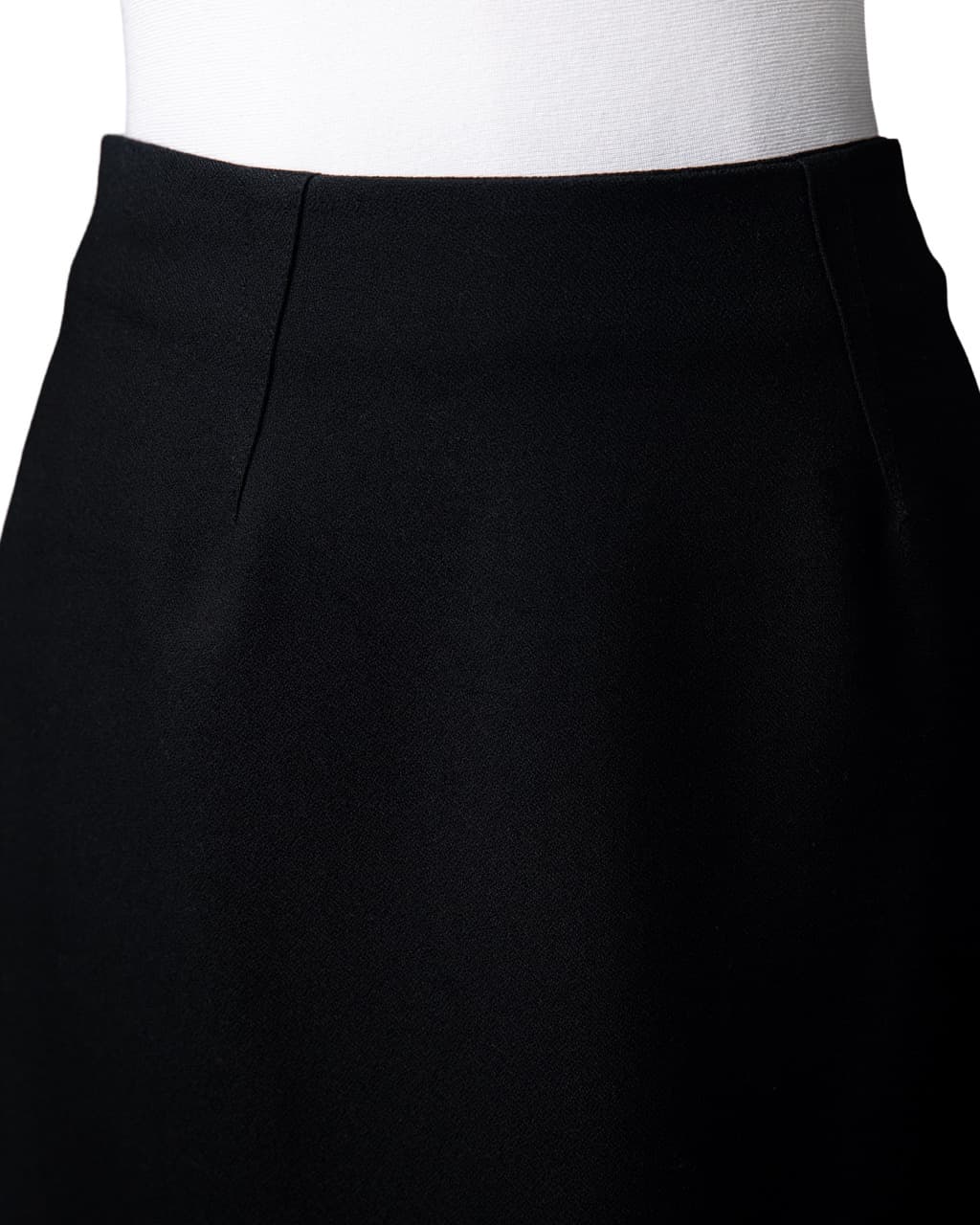 L’Agence Black Contrast-Zip Mermaid Midi Skirt