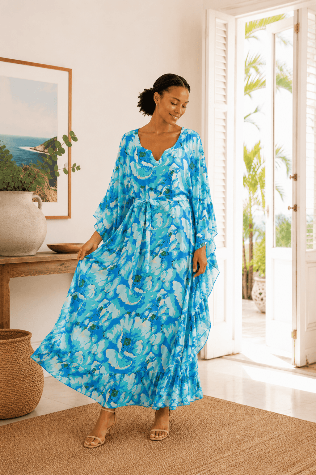 Bel Kazan Floral Kaftan Maxi Dress