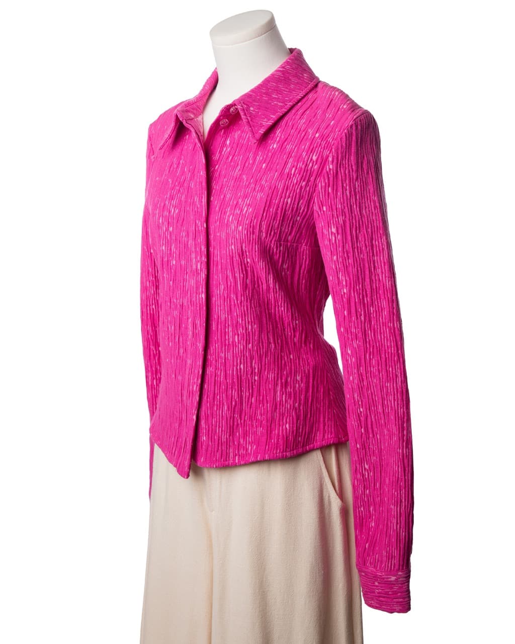Stine Goya NWT Fuchsia Textured Lace-Up Back Shirt