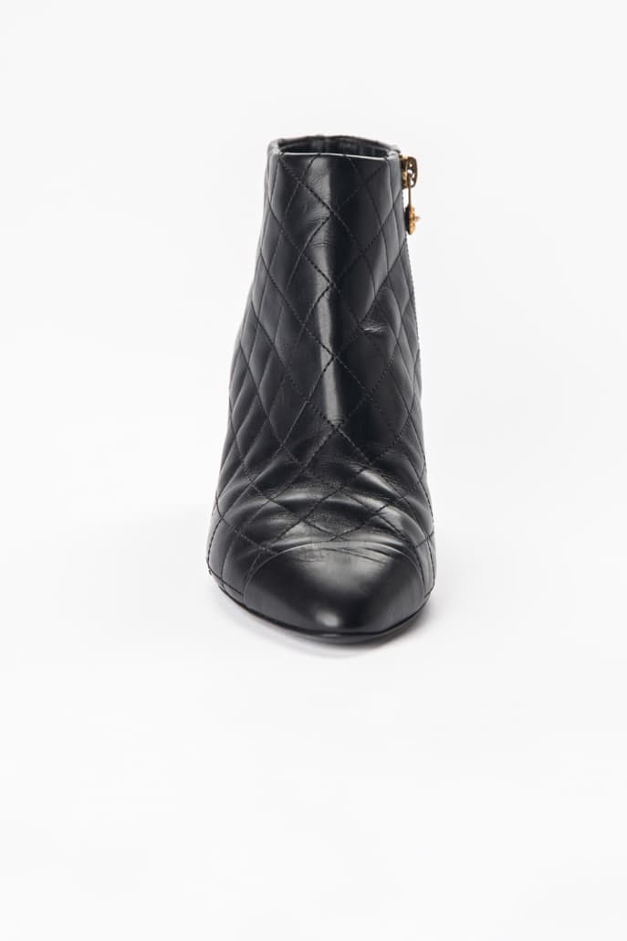 CHANEL Quilted Lambskin Ankle Booties | Authenticated