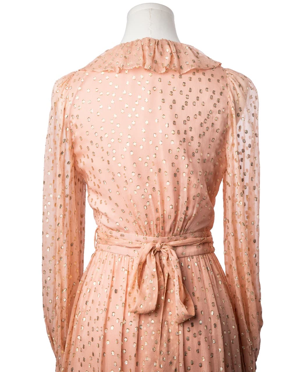 Zimmermann Lurex Silk Metallic Dot Wrap Midi Dress