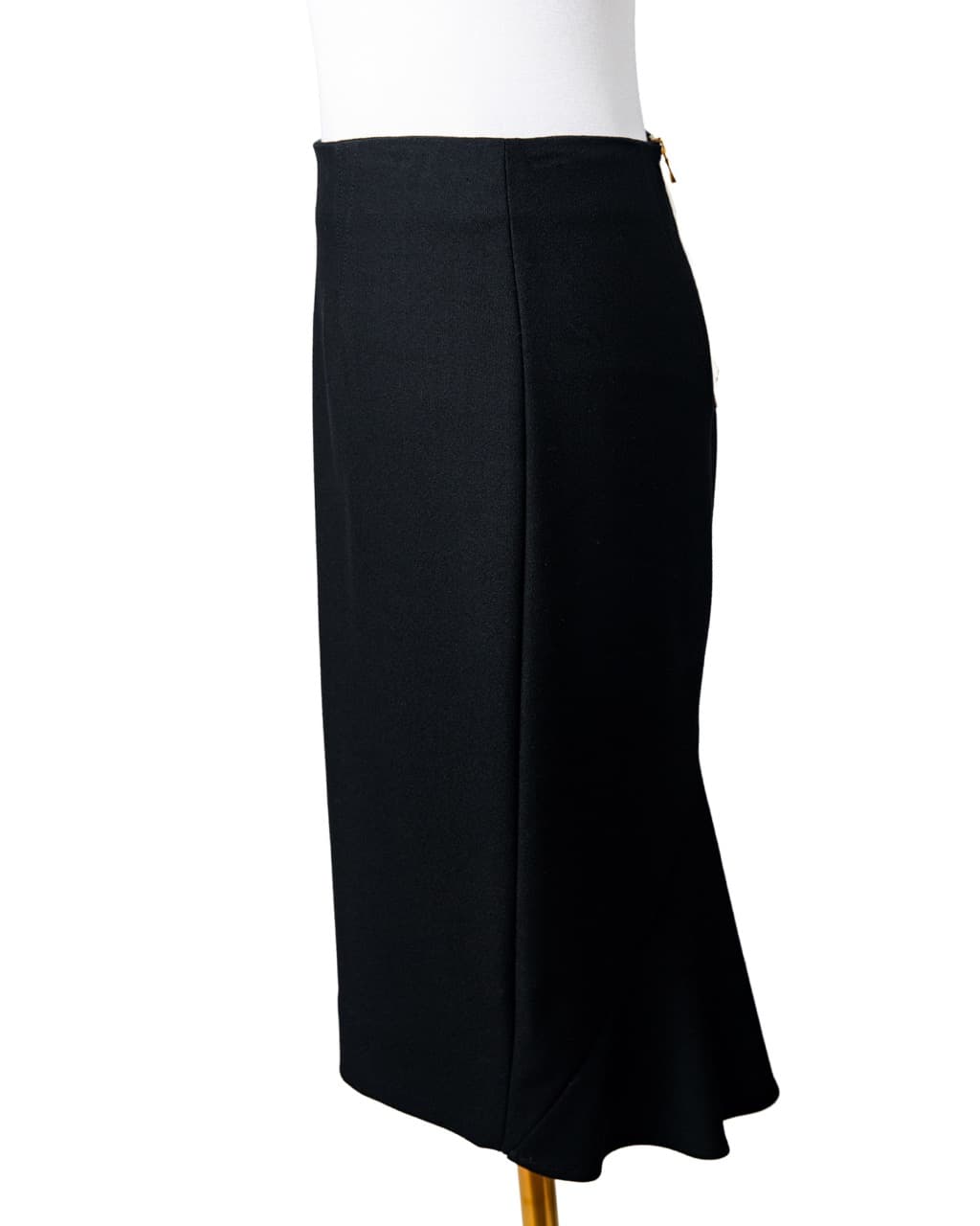 L’Agence Black Contrast-Zip Mermaid Midi Skirt