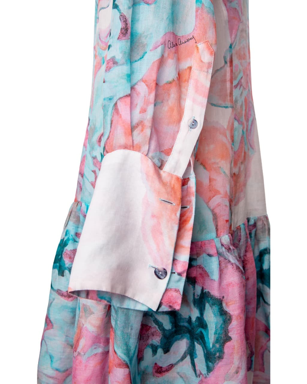 Ala von Auersperg Floral Cotton Voile Shirt Dress with Detachable Belt