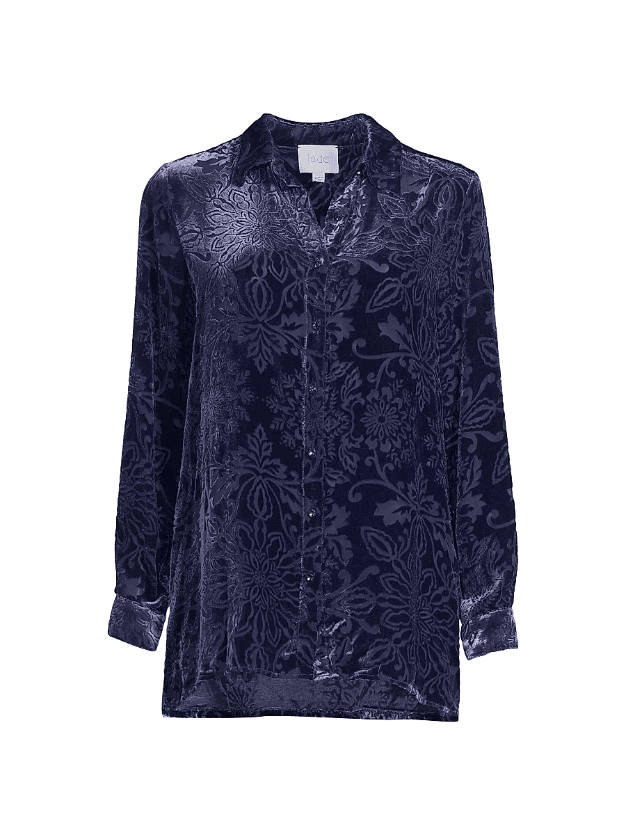 Jade by Johnny Was “Midnight Sapphire Burnout Velvet Blouse”