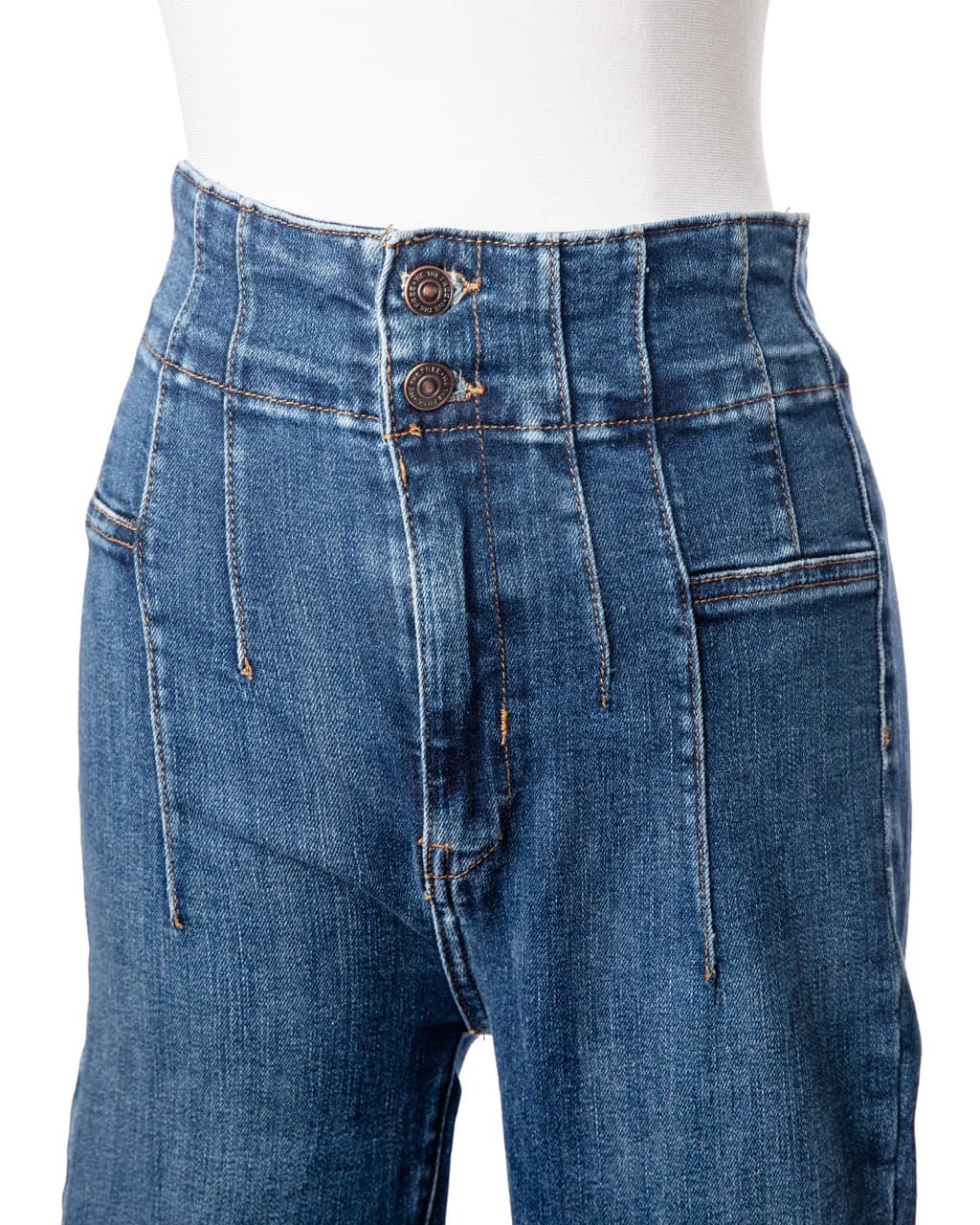 We The Free High-Rise Wide Leg Flare Jeans | Double Button
