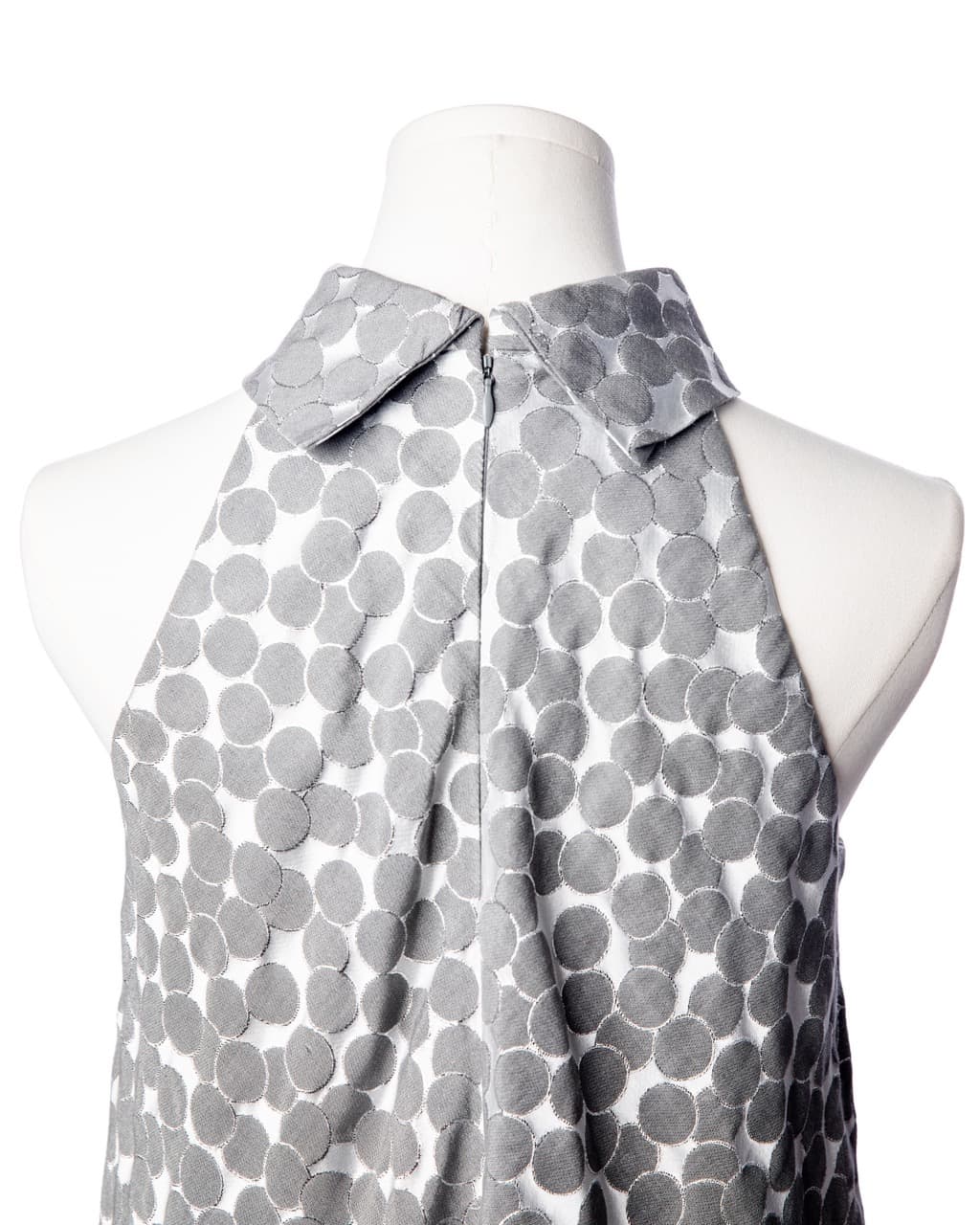 Corey Lynn Calter Silver Dot Jacquard Halter Dress