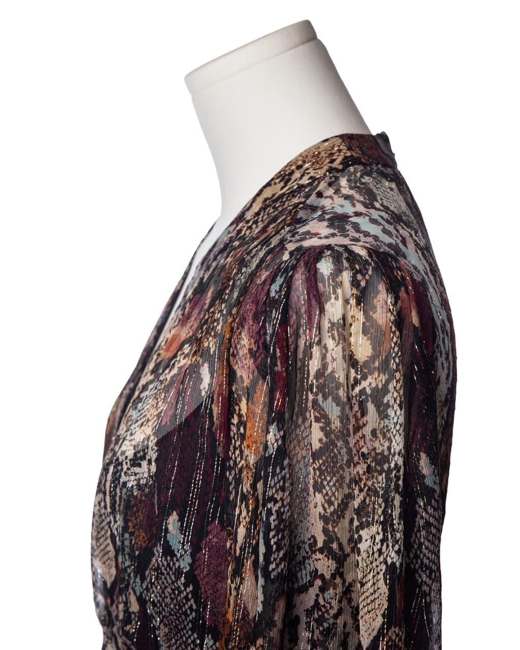 Rebecca Taylor Silk Python Print Surplice Blouse with Built-In Camisole