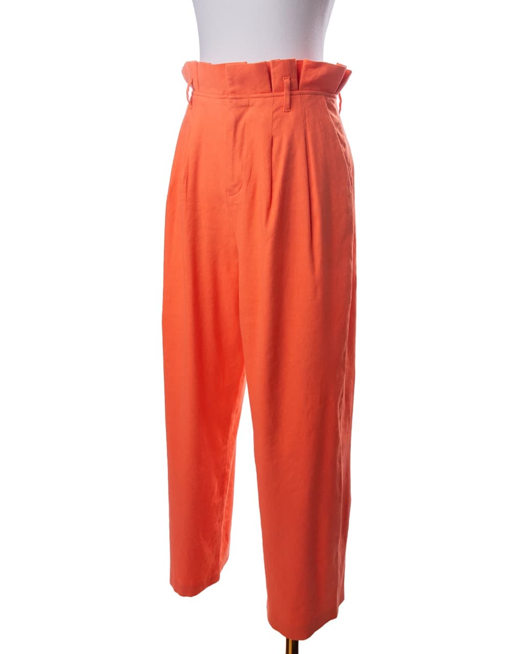 Alice + Olivia Coral Paperbag Waist Linen Blend Trousers