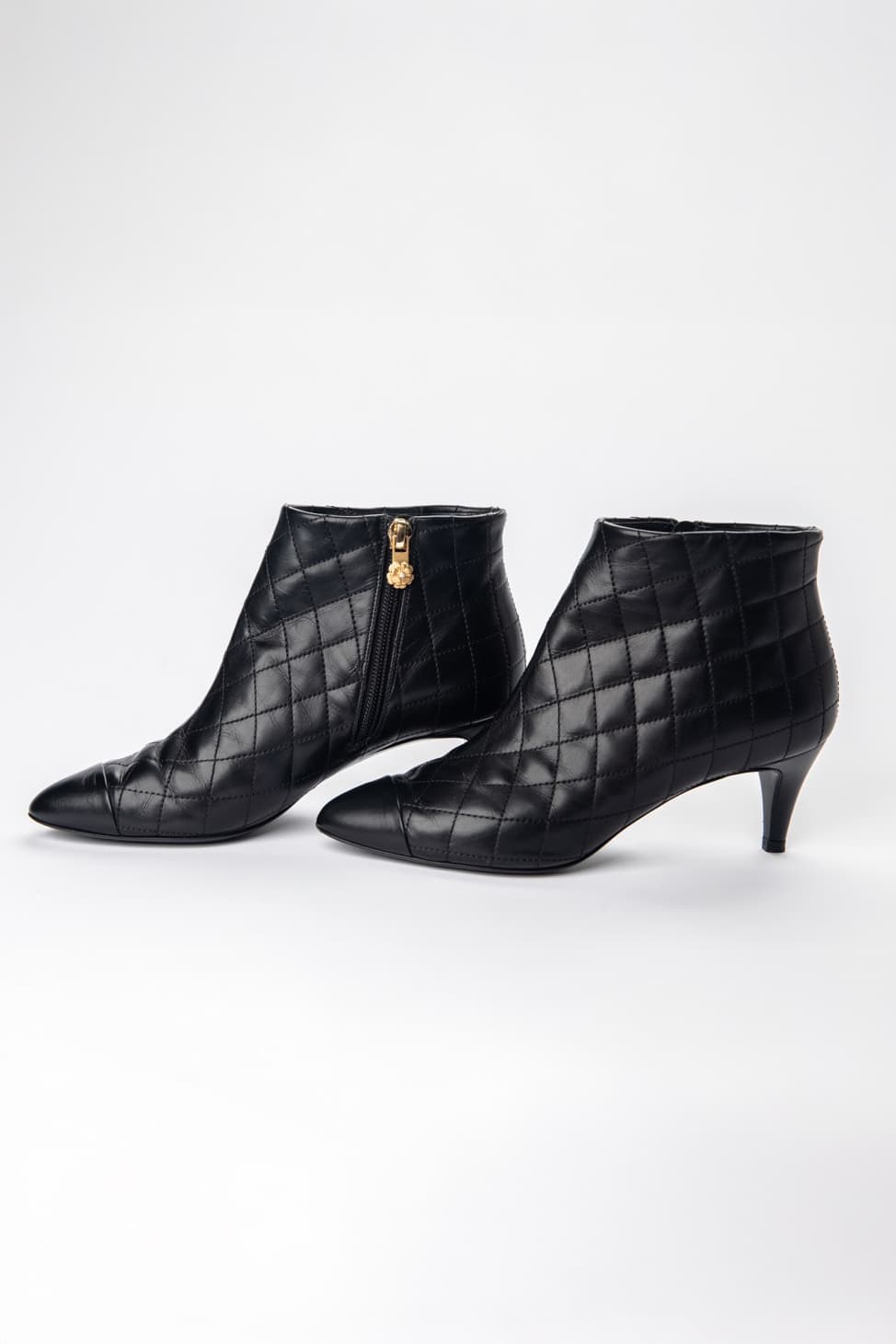CHANEL Quilted Lambskin Ankle Booties | Authenticated