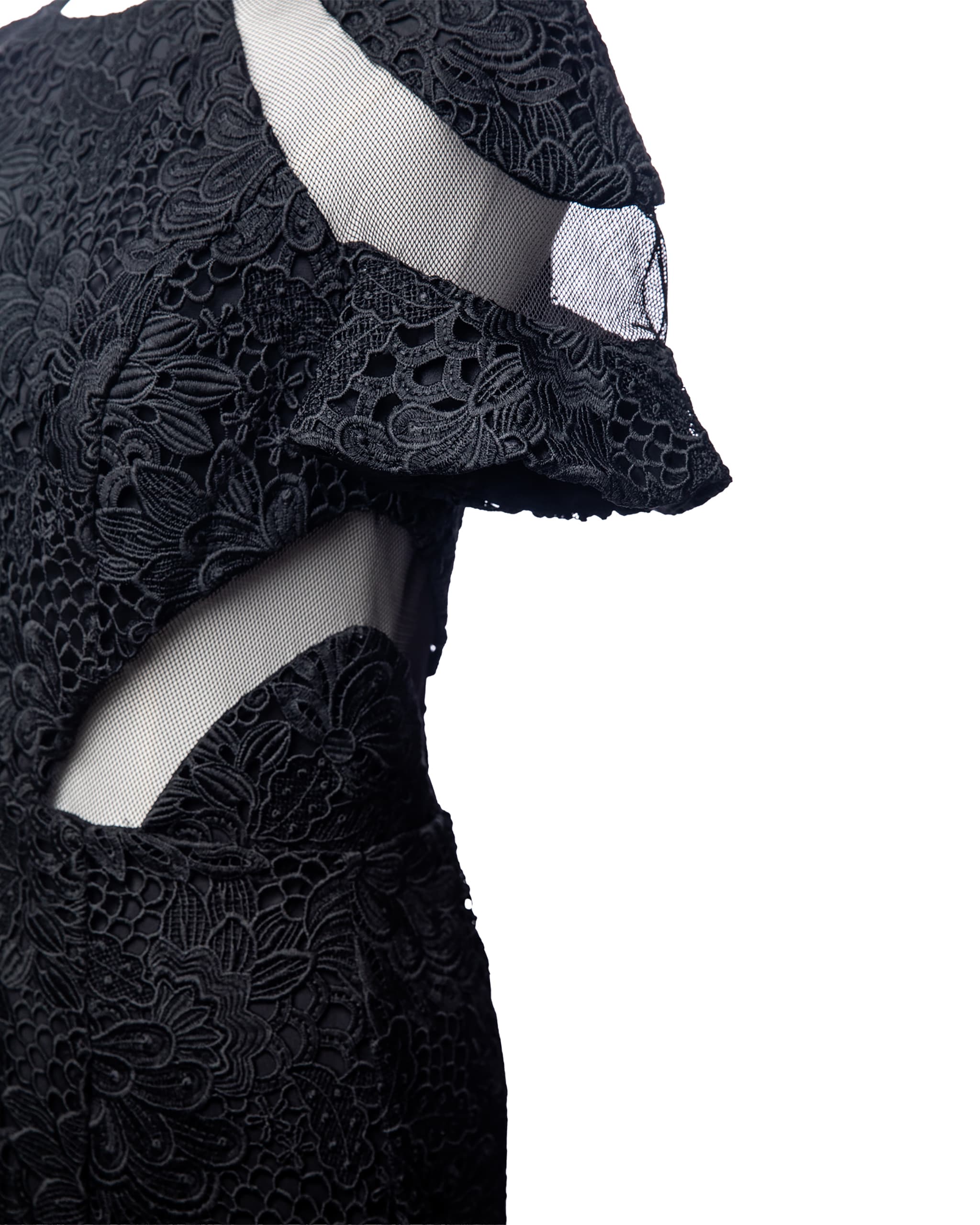 Karina Grimaldi Lila Black Lace Cutout Mini Dress