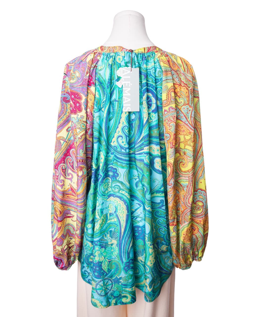 ALÉMAIS Paisley Tie-Neck Blouse NWT