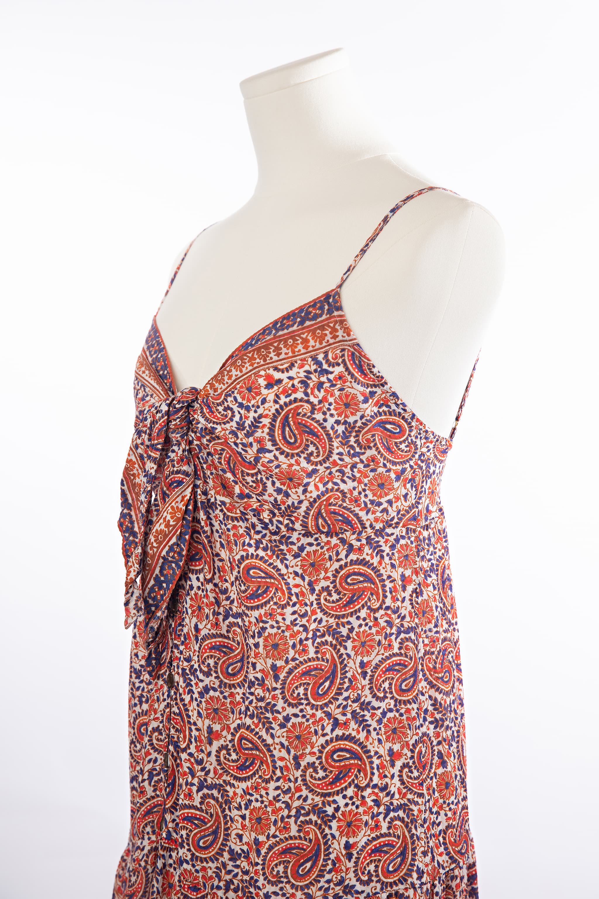 Veronica Beard Paisley Tie-Front Midi Dress