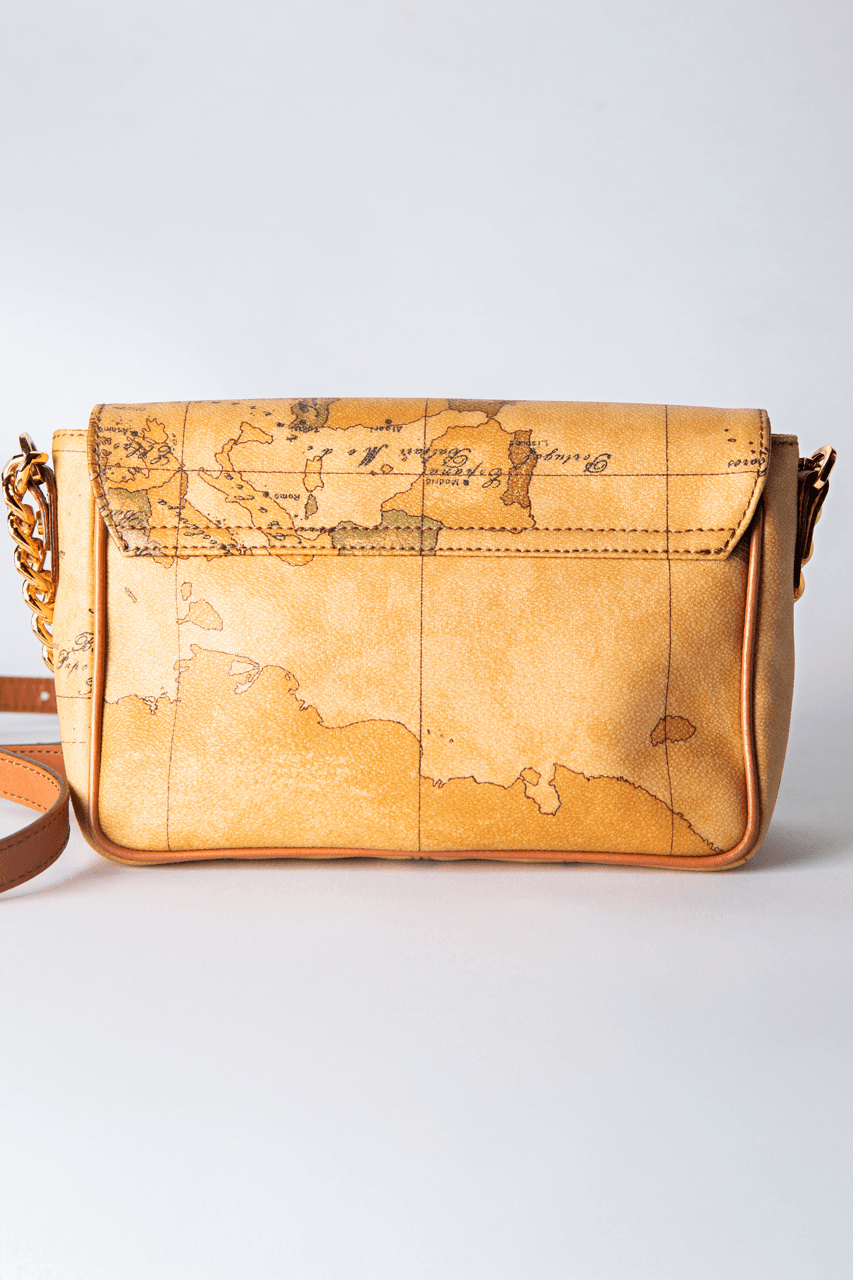 Alviero Martini 1A Classe Geo Classic Map-Print Chain Crossbody Bag