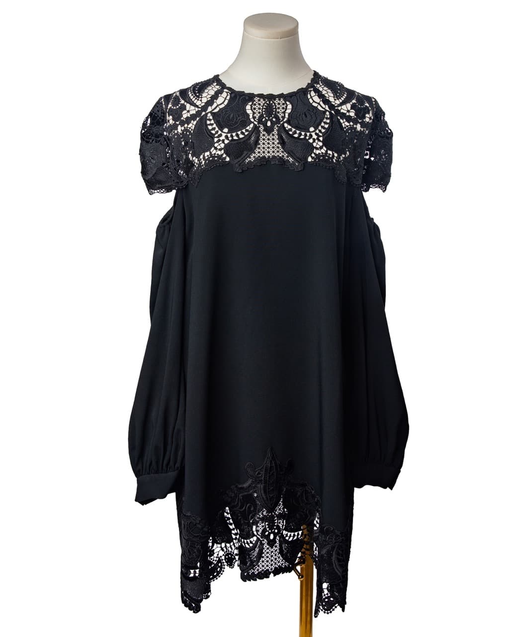 Jonathan Simkhai Black Cold Shoulder Lace Shift Dress