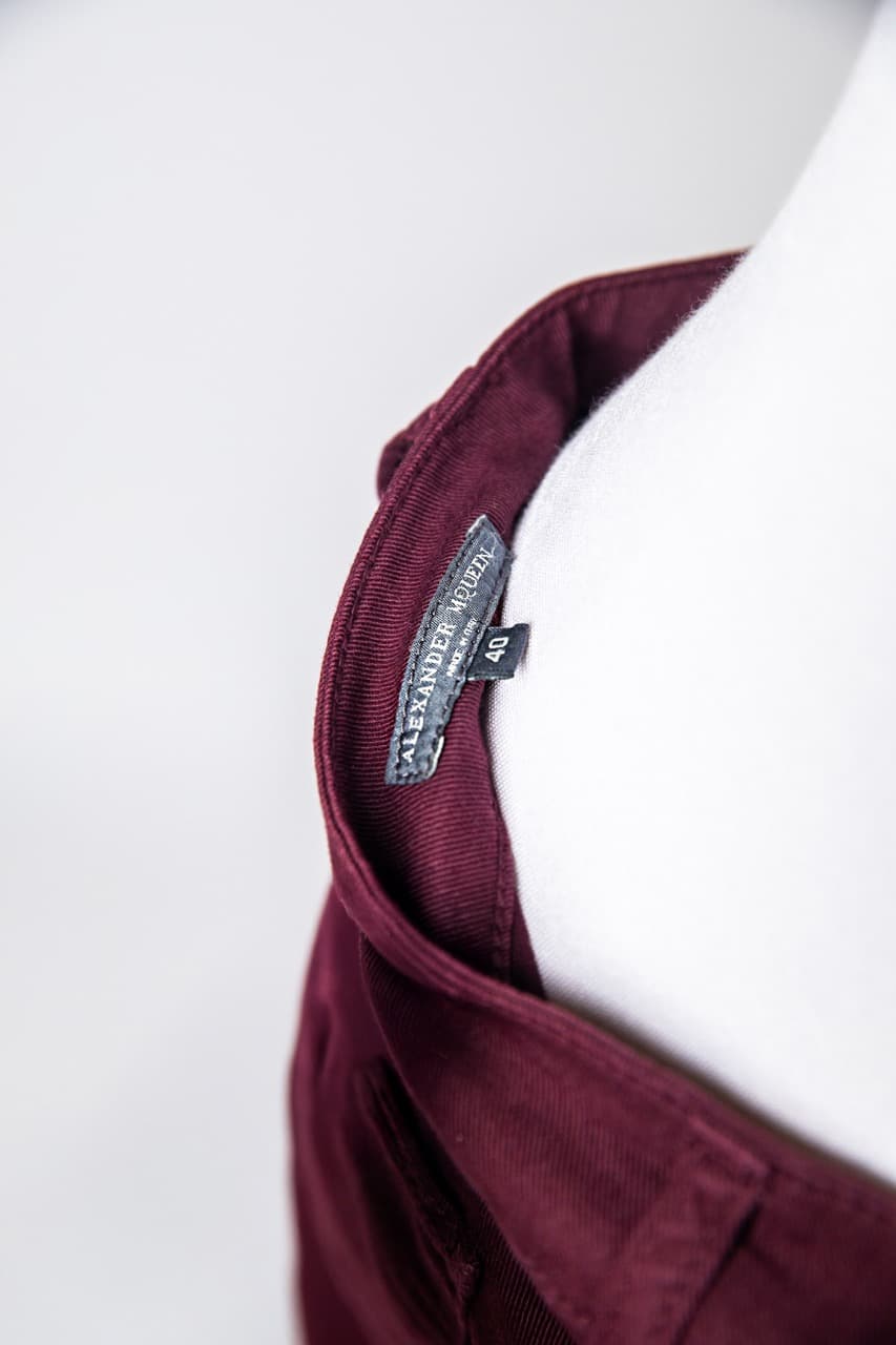 Alexander McQueen NWT Burgundy Grosgrain Jeans