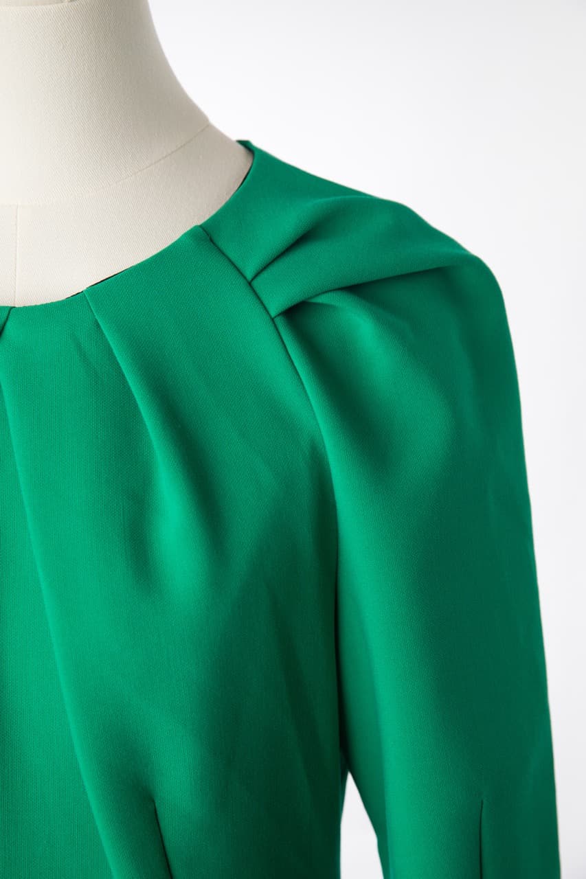 Kobi Halperin Green Pleated Shift Dress NWT