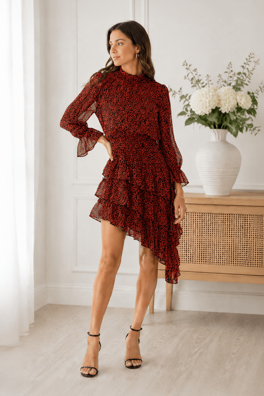 MISA Los Angeles x REVOLVE Asymmetrical Ruffle Mini Dress