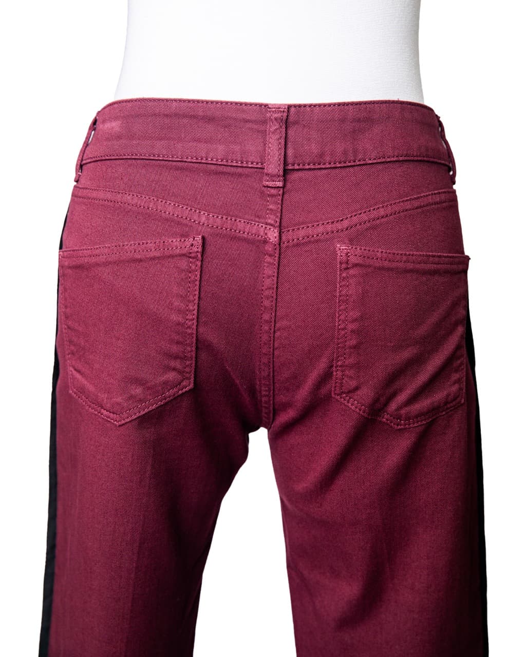 Alexander McQueen NWT Burgundy Grosgrain Jeans