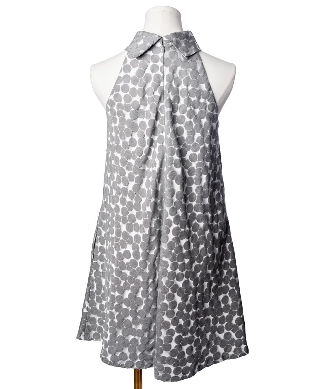 Corey Lynn Calter Silver Dot Jacquard Halter Dress