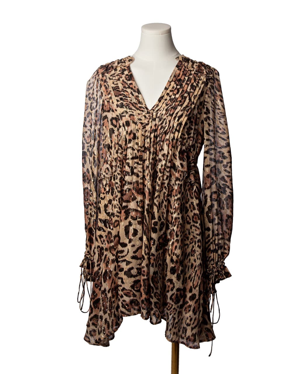 The Kooples Paris Leopard Rain Silk Babydoll Mini Dress