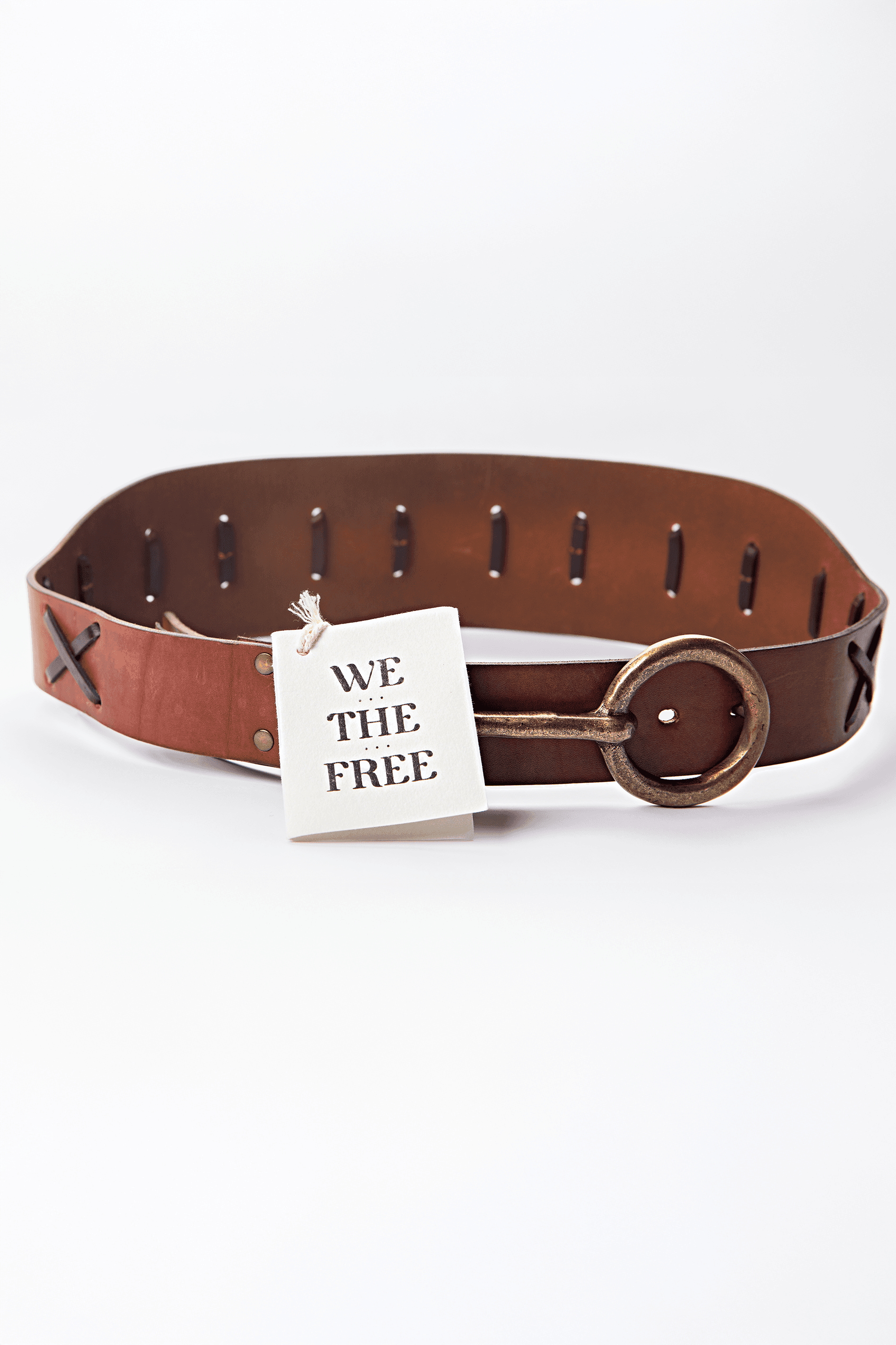 We The Free Wide Leather Statement Belt- New with Tags
