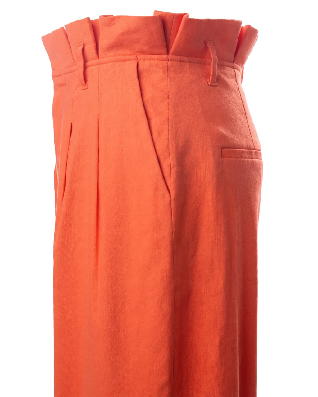 Alice + Olivia Coral Paperbag Waist Linen Blend Trousers