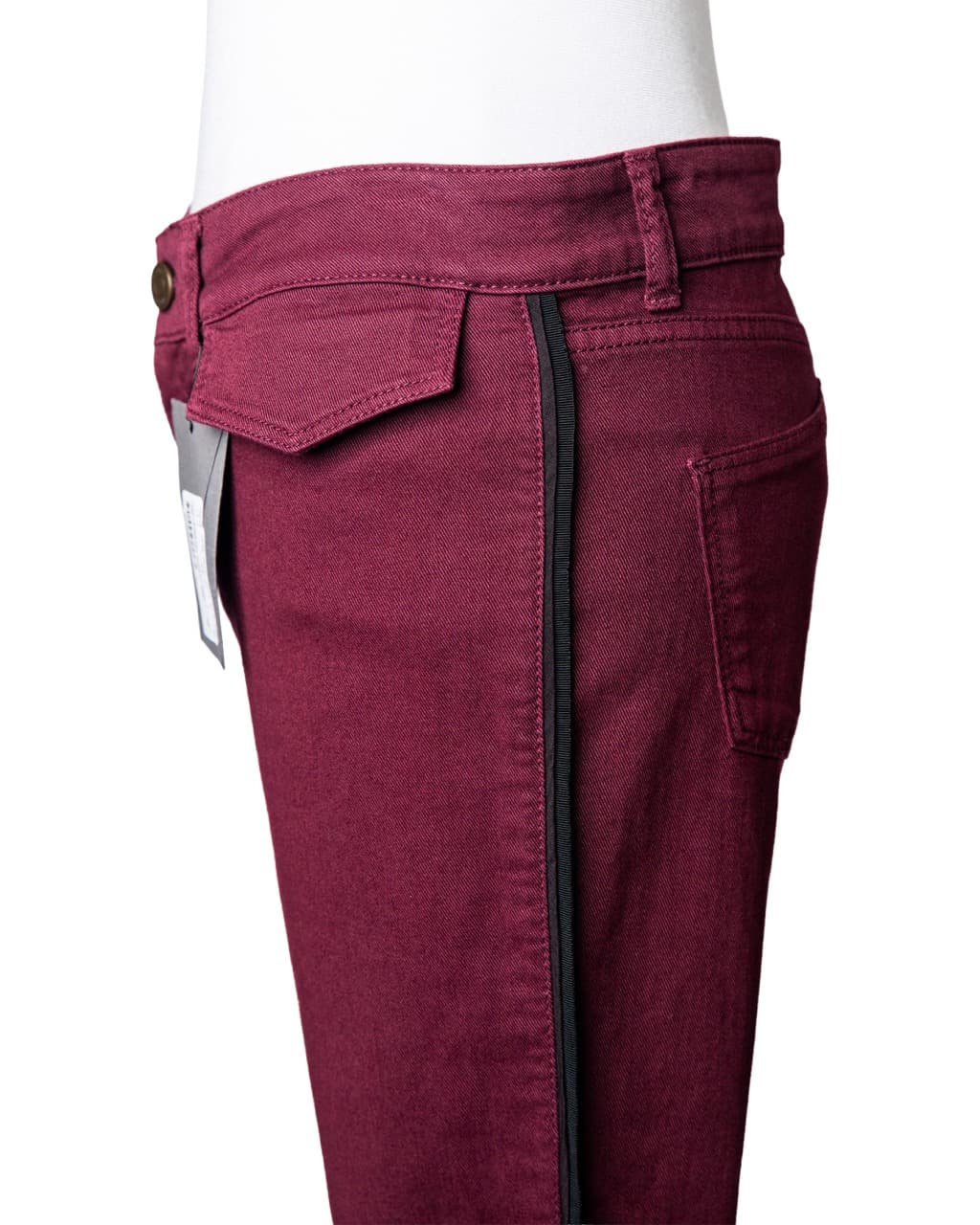 Alexander McQueen NWT Burgundy Grosgrain Jeans