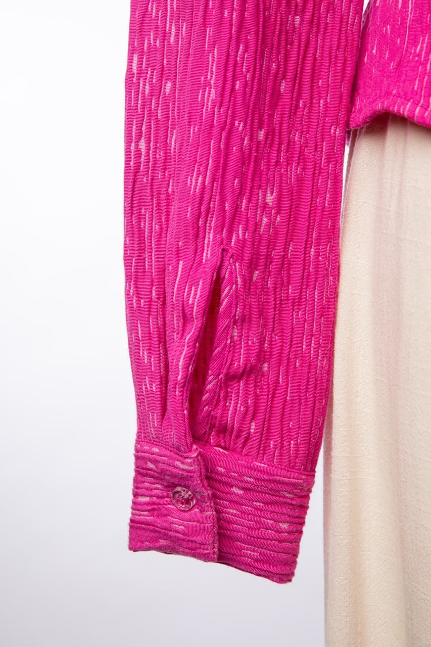 Stine Goya NWT Fuchsia Textured Lace-Up Back Shirt